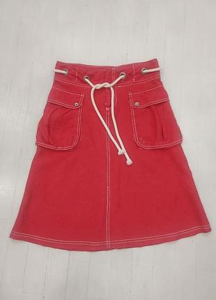 Червона спідниця 100% льон monton
