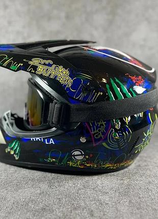 Шлем с очками кроссовий