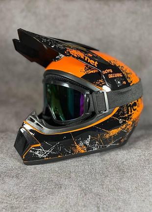 Кросовий шолом з окулярами