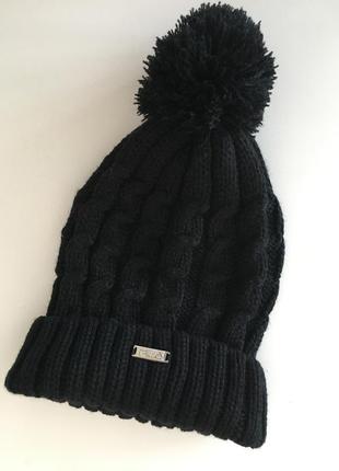 Вязаная спортивна зимняя демисезонная  шапка с помпоном fila2 фото