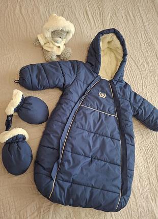 Зимний детский конверт/ комбинезон monna rossa.