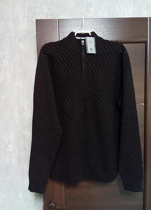 Новый брендовый теплый мужской свитер на замочке под горло р.l(50-52).