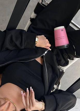 Трендовый женский качественный спортивный костюм тройка из двухнити