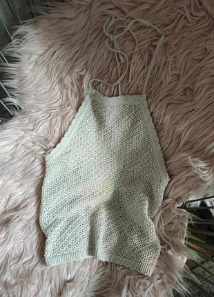 Бежевый топ кроше primerk crochet на завязках