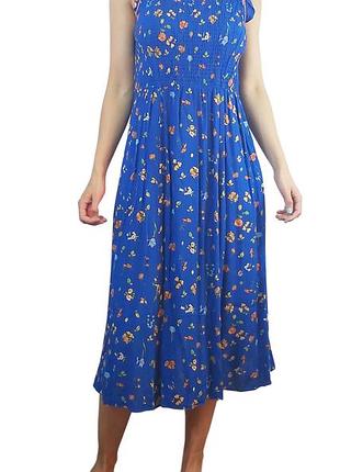 Цветочное вискозное платье сарафан от mango m