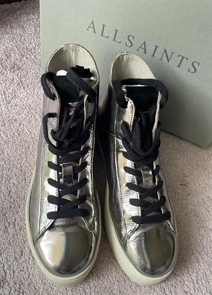 Шкіряні кеди all saints tana metallic high 40