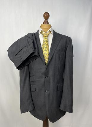 Scabal bespoke striped wool suit елегантний класичний костюм скабал