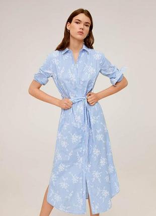 Платье mango из тонкого хлопка 100%.