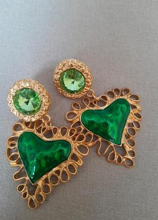 Роскошные серьги с стеклом и эмалями