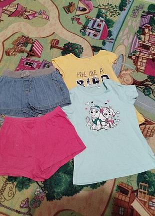 Футболка майка шорты для девочки 4-6 лет