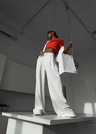 Костюм двойка костюмка | брюки палаццо + жилет | молоко, графит, черный, шоколад | sm m мод 427