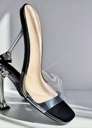 Мюли женские прозрачные черные