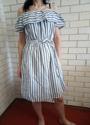 Платье george в полоску серо-белое Паркис 12