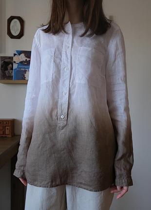 Льняная блуза рубашка с градиентом brax