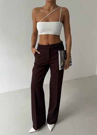 Женские брюки белые коричневые