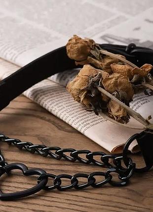 Чокер на шею с цепью и сердцем