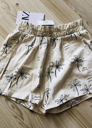 Новые короткие мягкие шорты на резинке на девочку 8 лет zara