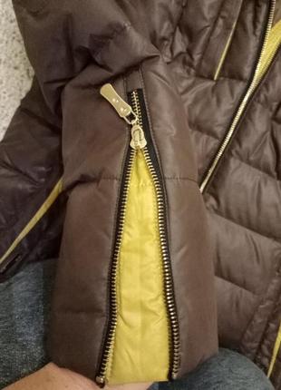 Куртка пуховик на пуху hailuozi пальто шоколадного кольору4 фото