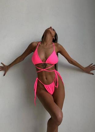 Купальник жіночий з біфлексу арт.189 регульований з чашечками чорний білий рожевий 42-48