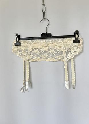 Darjeeling lingerie кремовый пояс для чулок винтаж ретро гартер кружевной