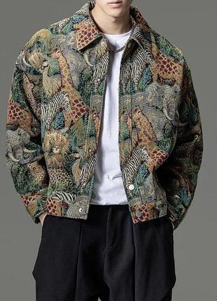 Куртка на кнопках з анімалістичним принтом coco jumbo