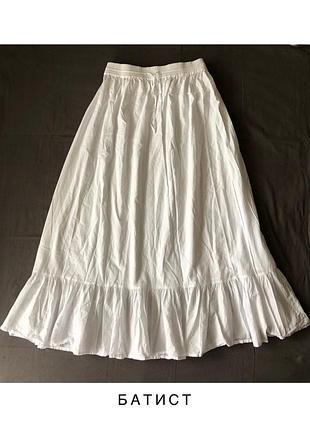 Тонкая хлопковая макси юбка