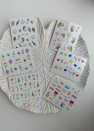 Наклейки для ногтей для маникюра лот набор 6 шт