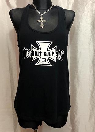 Винтажная унисекс футболка с крестом detroit choppers vintage 2000s y2k