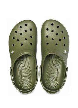 Крокси crocband army green original 10022 літо тапочки шльопанці зелені green оливкові на море