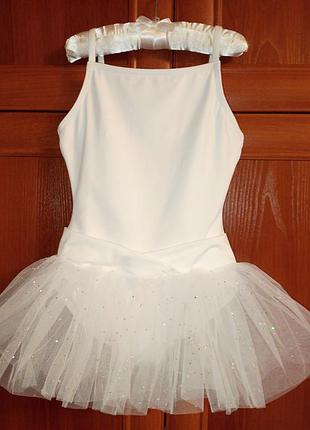 Capezio платье для танцев. балета 5-8 лет идеальное состояние снежинка фея белый лебедь