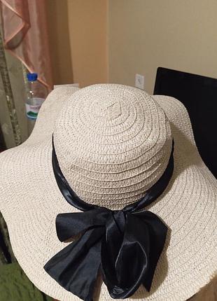 Шляпа женская от солнца с лентой