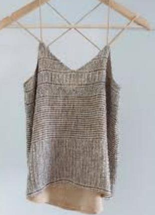 Базовый бежевый топ от river island, размер 10.