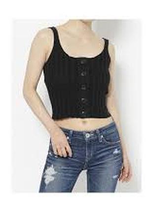 Черная майка в широкий рубчик от zebra