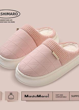 Стильні жіночі тапочки тапки закриті рожеві 36-41 женские домашние тапочки