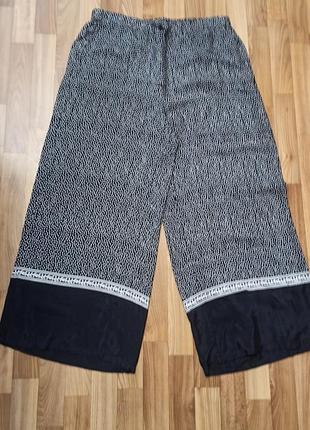 Широкі штани брюки в горошок з тоненької віскози індія