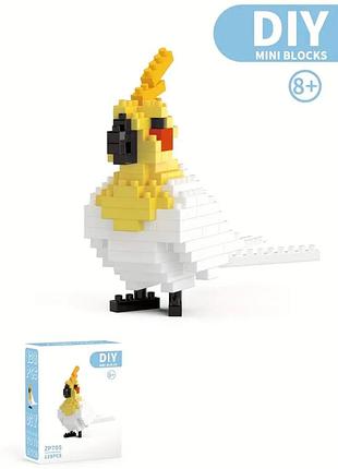 Конструктор nanoblock жовто-білий ара 128 елементів. конструктор папуга