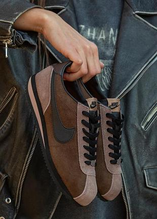 Женские кроссовки nike cortez brown black 36-37-38-39-40-41