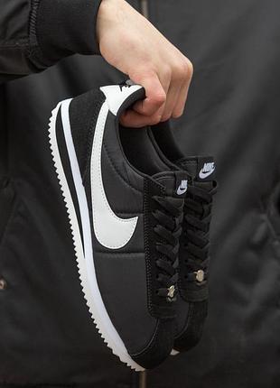 Мужские кроссовки nike cortez black white 40-41-42-43-44-45