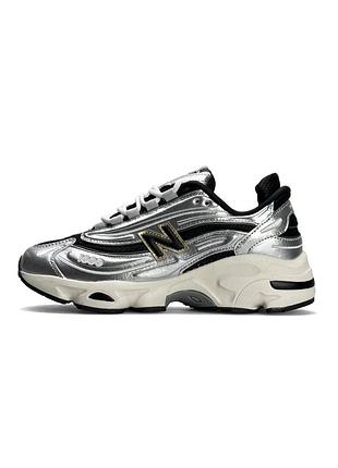 Жіночі кросівки new balance 1000,  сріблясті шкіряні кросівки нью баланс, демісезонні