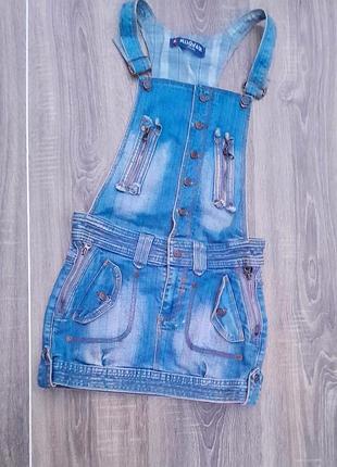 Винтажный джинсовый сарафан