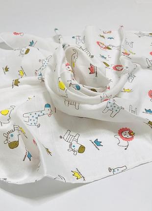 Пелюшка муслінова двошарова рожеві левенята penetka 100x75 см