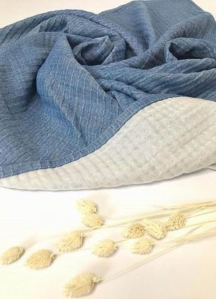 Плед детский без вышивки джинс муслин четырехслойный penetka 100x80 см