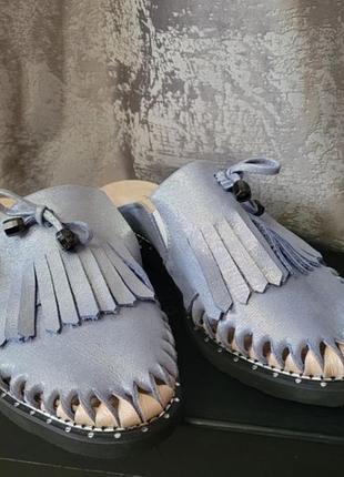 Кожаные шлепанцы сабо 37 размер