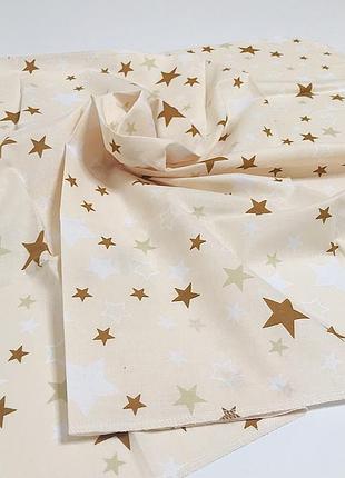 Пеленка бязь темно бежевые звездочки penetka 110x85 см