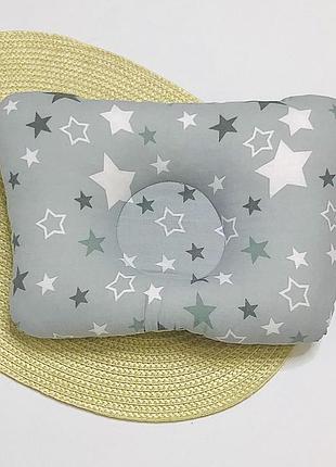 Подушка детская ортопедическая бабочка большая серые звездочки бязь penetka 32x22 см