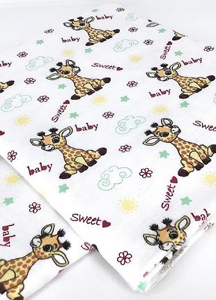 Пеленка фланелевая (байковая) желтые жирафы penetka 90x80 см