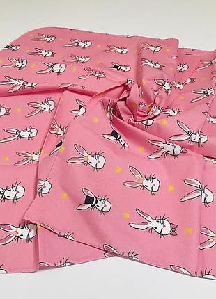 Пеленка бязь розовые зайцы penetka 110x85 см