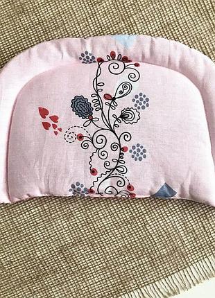 Подушка детская с закругленными углами черные узоры бязь penetka 35x22 см