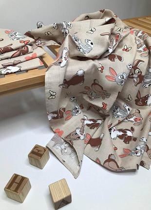 Пелюшка веселі зайці муслін двошаровий penetka 75x75 см