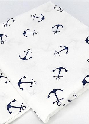 Пеленка фланелевая (байковая) синие якоря penetka 90x80 см